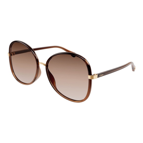 CHLOE BROWN GRADIENT OVERSIZED SUNGLASSES CH0030SA - Picture 3 of 5